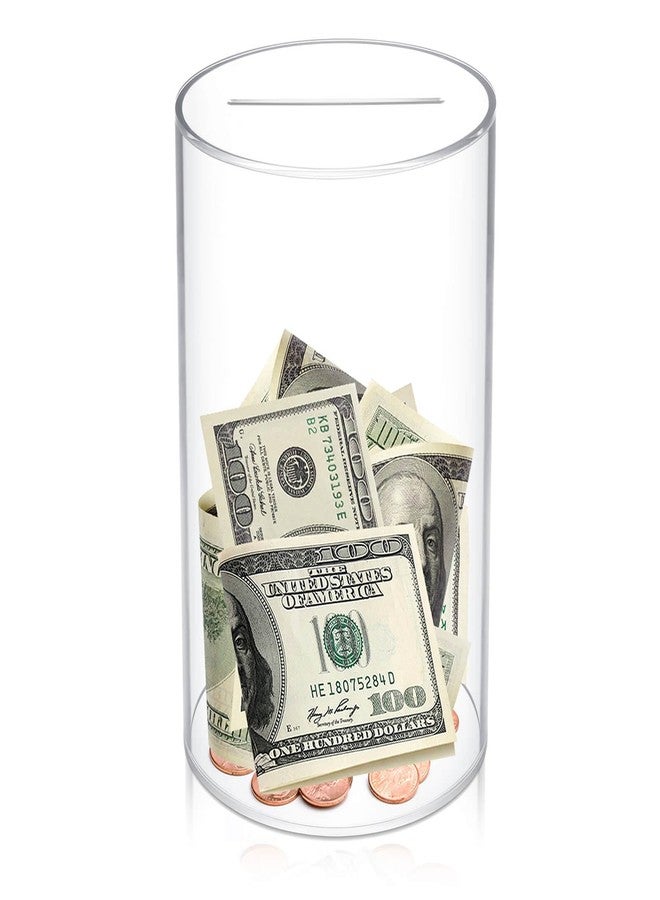 HCHANGEN Clear Piggy Bank for Adults, Acrylic Piggy Bank Must Break to Open, Unopenable Money jar for Cash Coins, Size 6" H x 3.55" D (Small) - Image 1